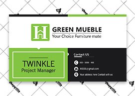 Green white Business Card
